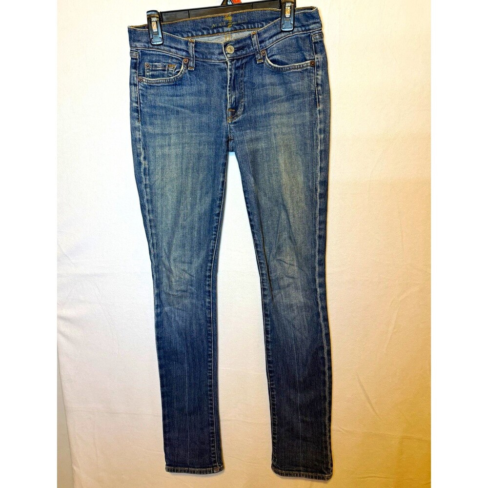7 For All Mankind Women's Mid Rise Bootcut Jeans Medium Wash Stretch Size 27